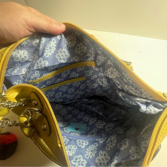 Kathy Van Zeeland yellow faux leather embelleced with rhinestones NWT - Picture 14 of 16